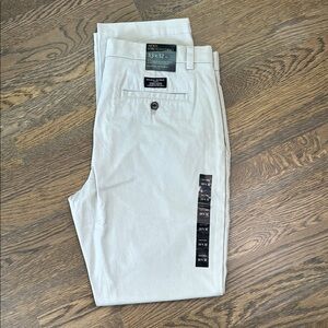 Banana Republic Aiden Tan Chinos Flat-Front Cotton Blend slim fit